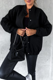 Casual Solid Pocket O Neck Outerwear