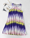 Tie Dye Print Sleeveless Casual Dress