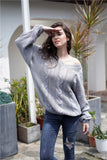 cable knit dropped shoulder sweater