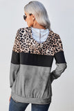 leopard color block hoodie