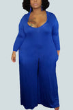 Casual Knitting Solid Split Joint O Neck Plus Size