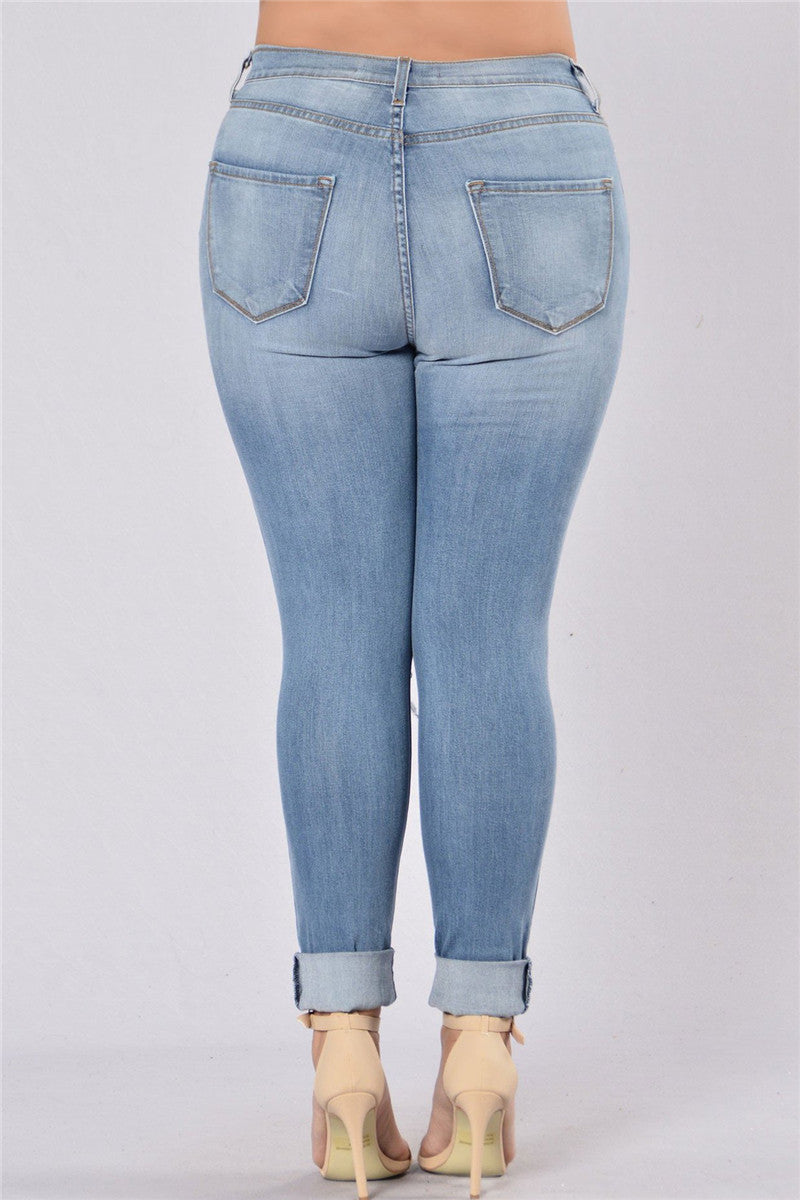 Fashion Casual Patchwork Plus Size Jeans