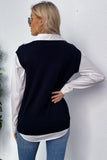 argyle v neck thermal sweater vest