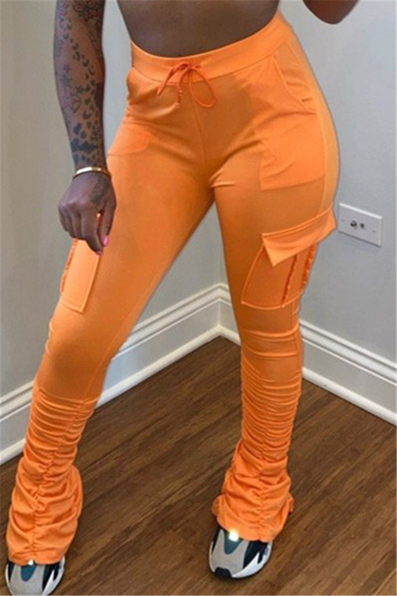 Fashion Casual Skinny Solid Trousers