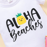 baby girl graphic bodysuit and pineapple print shorts set