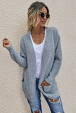 chunky knit open front cardigan