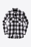 plaid button front long sleeve shirt with breast pockets