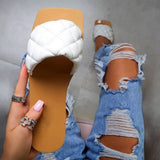 Fashion Casual Split Joint Solid Color Flat Slippers