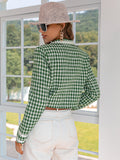 houndstooth double breasted cropped jacket