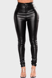 Fashion Casual Solid Pants Skinny Mid Waist Trousers