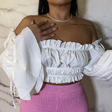 Fashion Sexy Solid Backless Off the Shoulder Tops