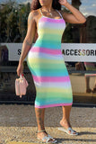 Fashion Sexy Print Backless Spaghetti Strap Sleeveless Dress