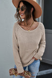 raglan sleeve ribbed trim pullover sweater