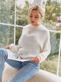 drop shoulder knitted sweater