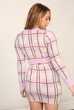 timing plaid cropped sweater and mini skirt set