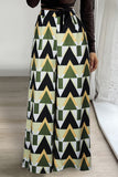 Casual Print Patchwork Straight High Waist Straight Full Print Bottoms