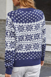 snowflake print pullover sweater