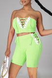 Sexy Casual Solid Split Joint Backless Strap Design Sleeveless Two Pieces