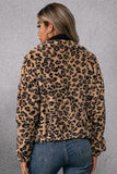 leopard zip up fleece jacket with pockets