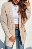cable knit open front longline cardigan