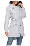 elastic waist waterproof hooded coat