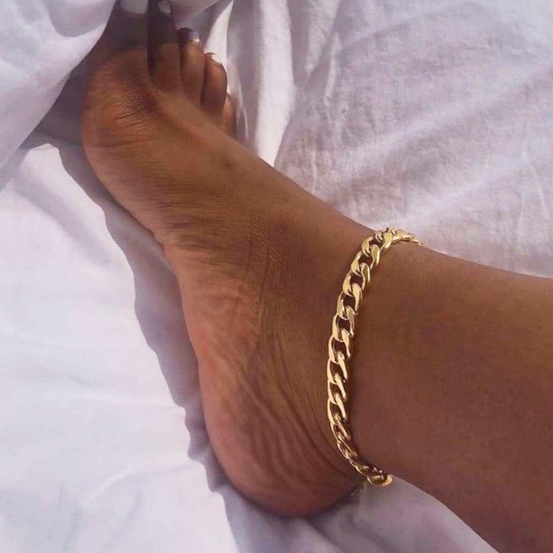Fashion Retro Solid Hollowed Out Anklet