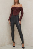 Fashion Sexy Solid Skinny High Waist Pencil Trousers