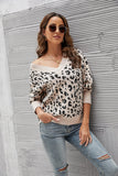 leopard print v neck sweater