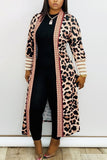 Daily Polyester Twilled Satin Print Cardigan O Neck Outerwear