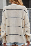 striped open front cardigan sweater