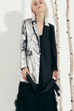 gawqo spliced sequined belted blazer