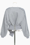 gawqo asymmetrical hem sweatshirt with fleece lining