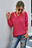 cut out v neck sweater