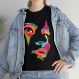 colorful painted woman face