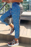 Fashion Casual Regular Patchwork Print Trousers