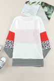 striped color block waffle knit t shirt
