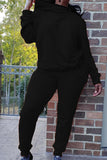 Casual Solid Oblique Collar Long Sleeve Two Pieces