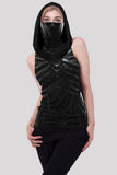 Fashion Hooded Collar Sleeveless Tank Regular Print Tops