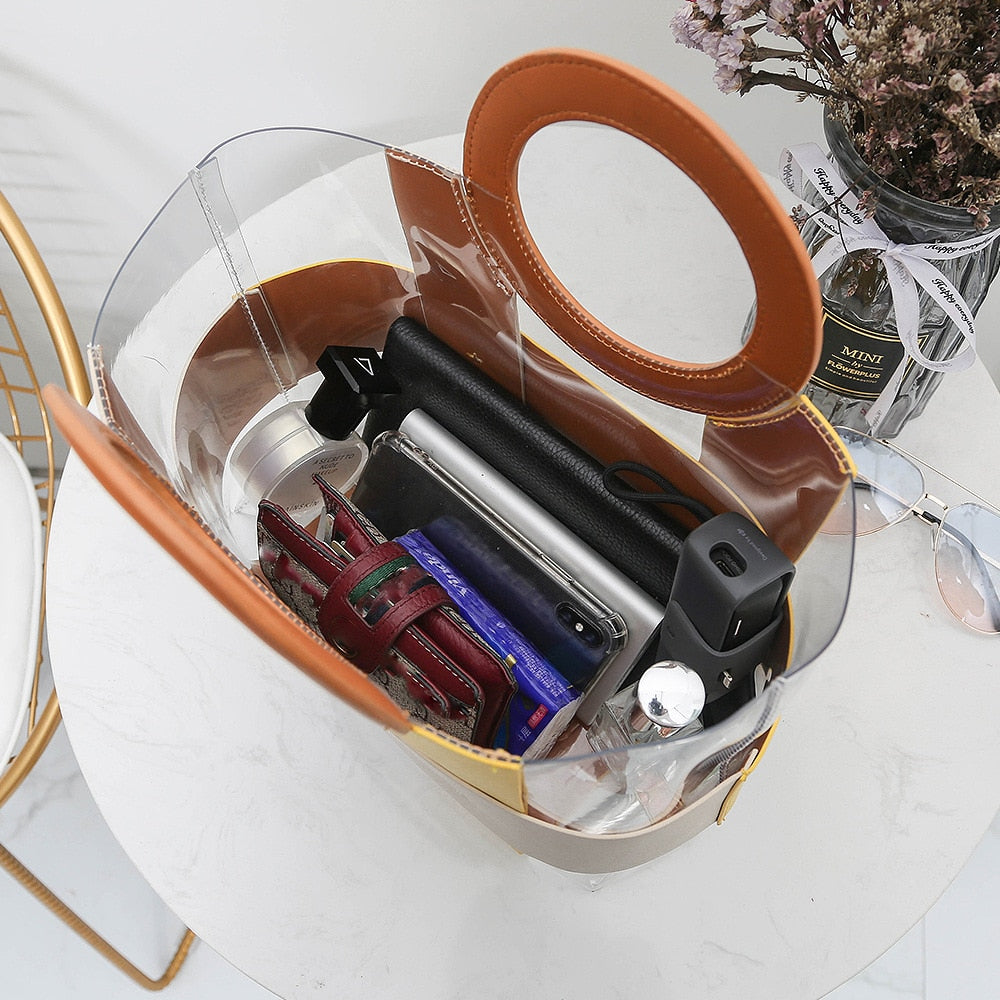 transparent composite satchels handbags