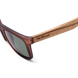 zebra wood polarized square sunglasses