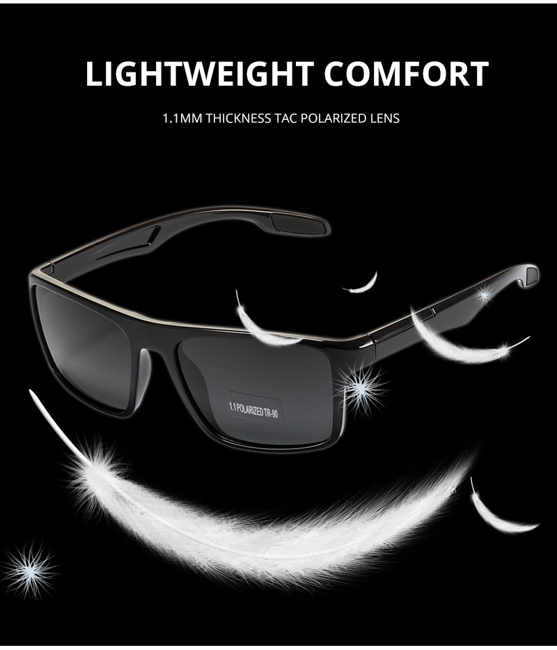 rectangular ultra light polarized square sunglasses