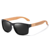 beech wood handmade polarized reinforced hinge square sunglasses