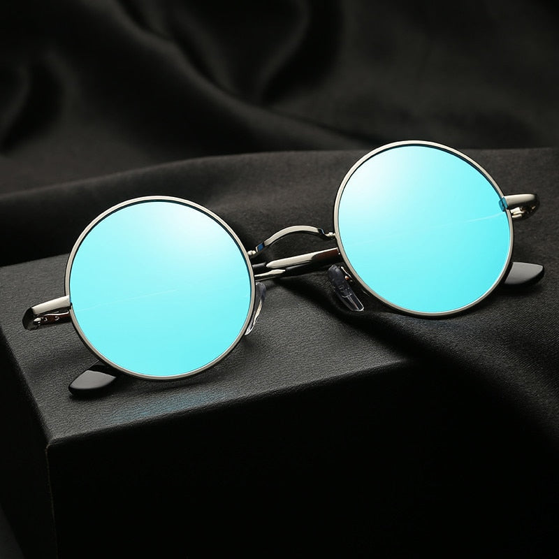 alloy round polarized retro sunglasses