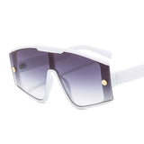 metal decor gradients lens visor sunglasses