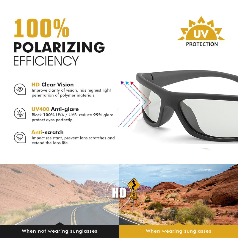 polarized chameleon sportys square sunglasses