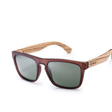 zebra wood polarized square sunglasses