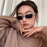 vintage stainless steel small square punk sun glasses