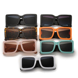 oversized contrast color square sunglasses