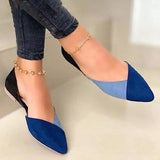 mixed colors pointed toe flat sandals