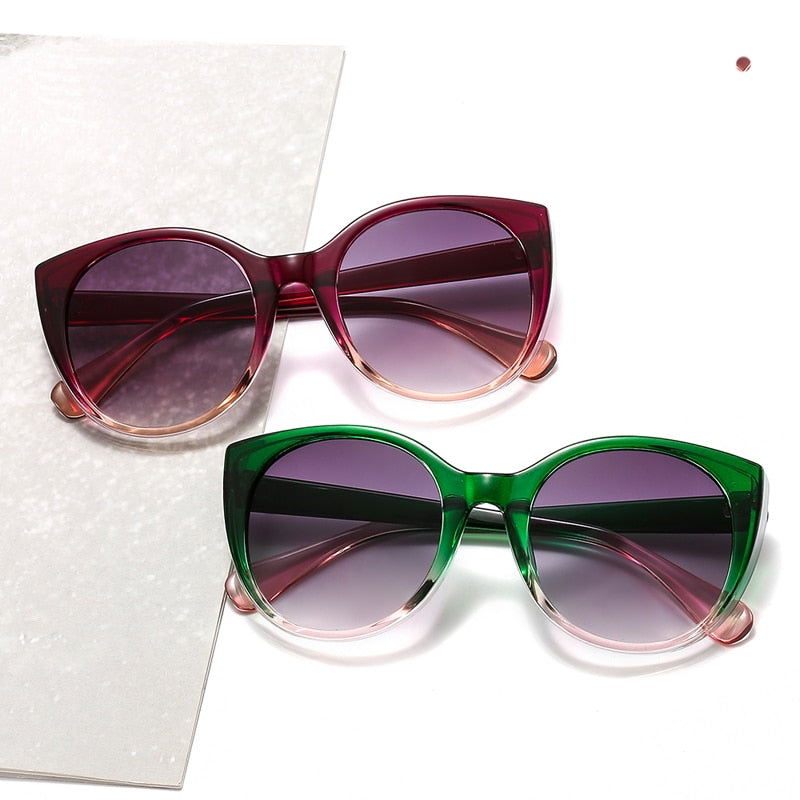 gradient arm frame cat eye sunglasses
